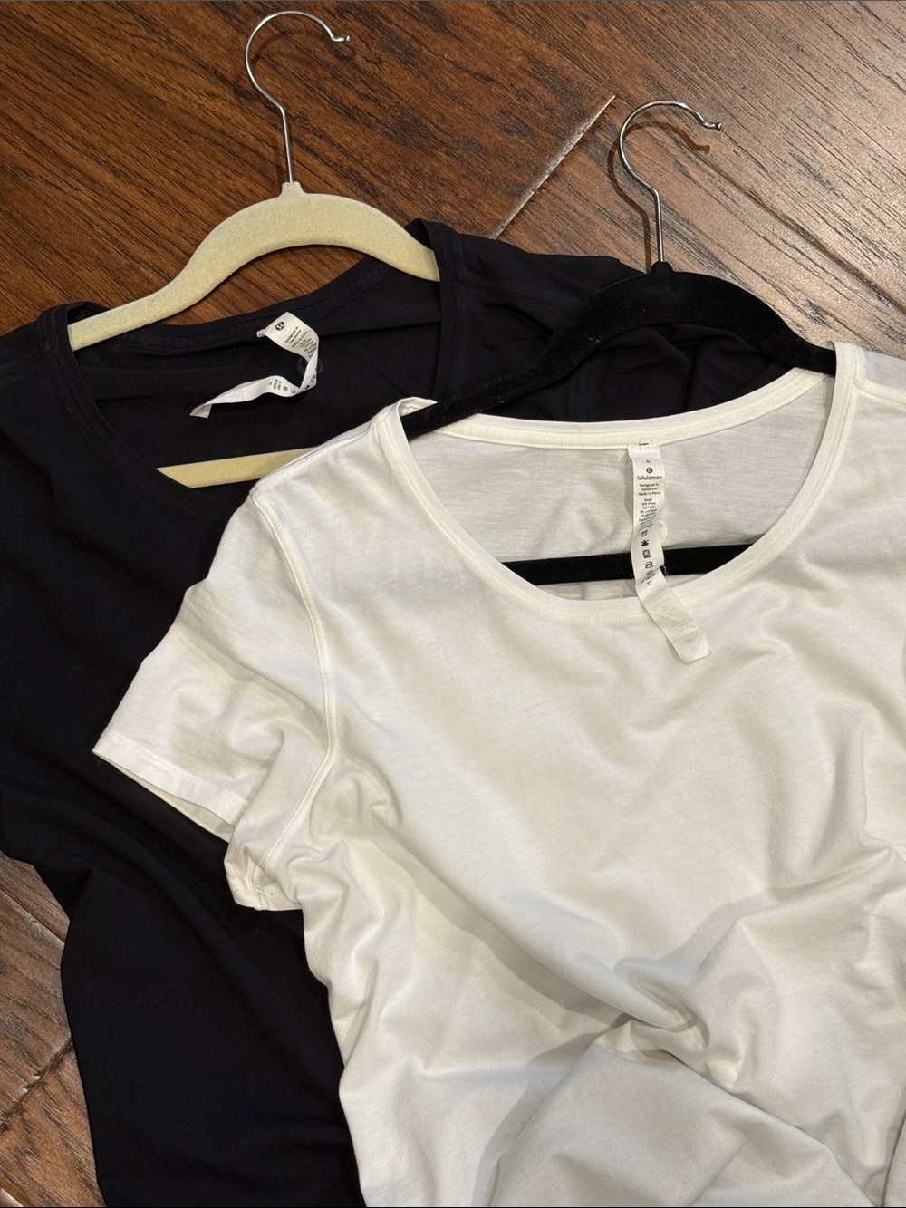 Two!! Lululemon athletica Black & white Crewneck Tees